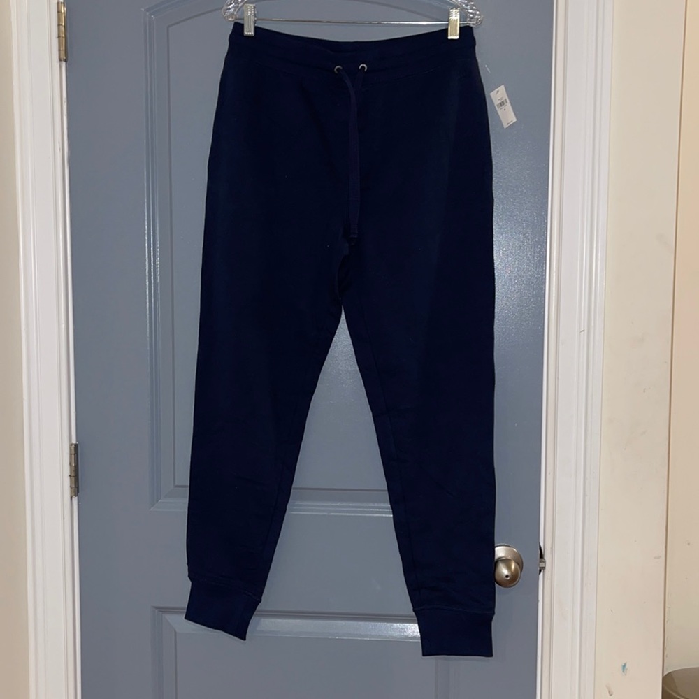 Gap blue tapered bottom drawstring joggers medium NWT